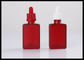 स्क्वायर 30ml रेड ग्लास की बोतल ई तरल ड्रॉपर की बोतलें आवश्यक तेल की बोतल आपूर्तिकर्ता