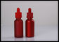 मिनी एसेंशियल ऑयल ग्लास की बोतलें लाल फ्रॉस्टेड स्क्रीन प्रिंटिंग लोगोोल चाइल्डप्रूफ कैप्स आपूर्तिकर्ता
